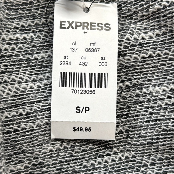 Express NWT Women's Gray Heather Lightweight French Terry Open-Front Jacket - Picture 7 of 9